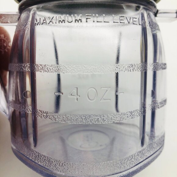 Vtg Osterizer Mini-Blend & Store Plastic Containers Set Of 4 Half Pint Metal Lid - Picture 6 of 9